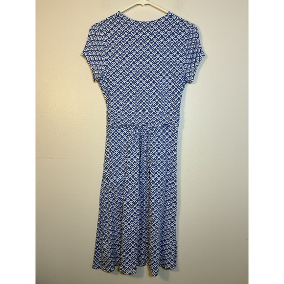 Boden Lola Jersey Dress Sz 6R Blue And White Knee Length Pockets Beach - Picture 7 of 10